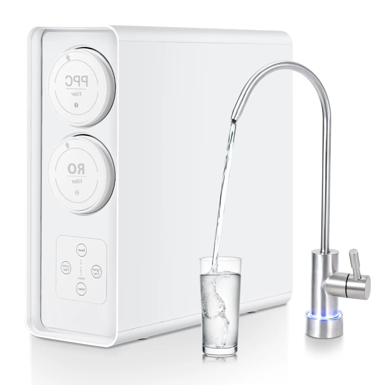 Reverse Osmosis Water Filter for Kitchen, RO Water Filter System with Advanced Filtration, 2:1 Pure to Drain, Under Sink Water Filter with Fast Flow & Space-Saving Design