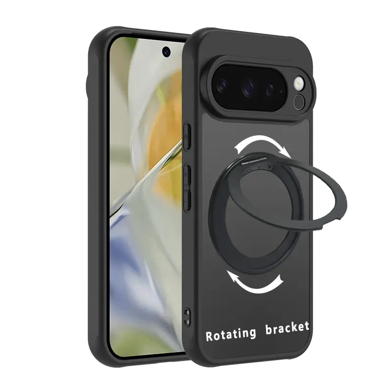 For Google Pixel 10 ProXL 6/7/8/9A Case with 360° Spin Magnetic Stand [Fit for MagSafe] [Non-Slip] [15FT-Shockproof] Slim Protective Case Military Protection Matte Translucent Phone Case