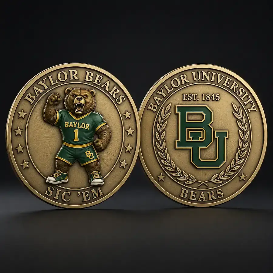 Baylor Bears challenge coin Baylor University Sic Em Est 1845 Bears college football fan collectible coin gear