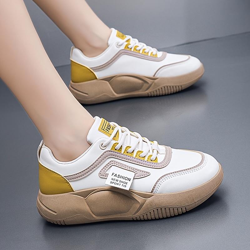 Women's casual sports thick-soled platform sneakers 2024 spring/autumn new style versatile white shoes