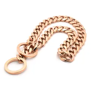 ROSE GOLD CUBAN LINK LUXURY DOG COLLAR