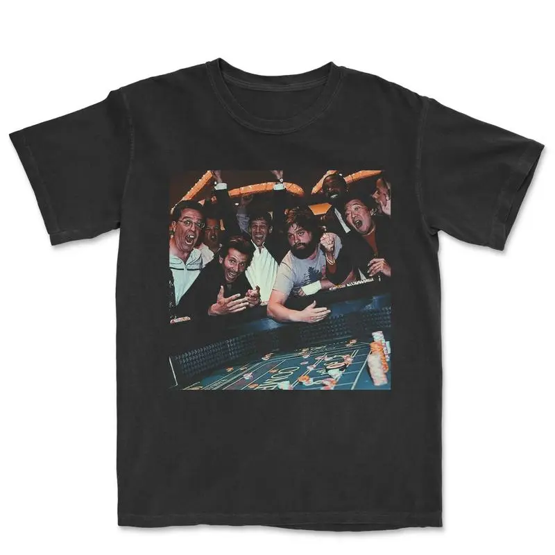 Men's Casual Style Tee with Vintage Poker Graphic, Funny Retro Movie Theme Short Sleeve Crewneck Top for Menswear, Tshirt, Round Neck, Retro Vibe, Shortsleeve, Streetwear, Crew Neck, Digital Print, Boyfriends, Smooth Blend, Short Sleeve Tee, Casual Loose