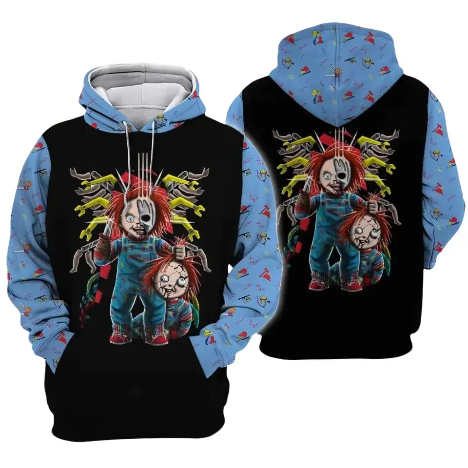 Halloween Chucky Child Play Wanna Play Horror Gift Hoodie 3D