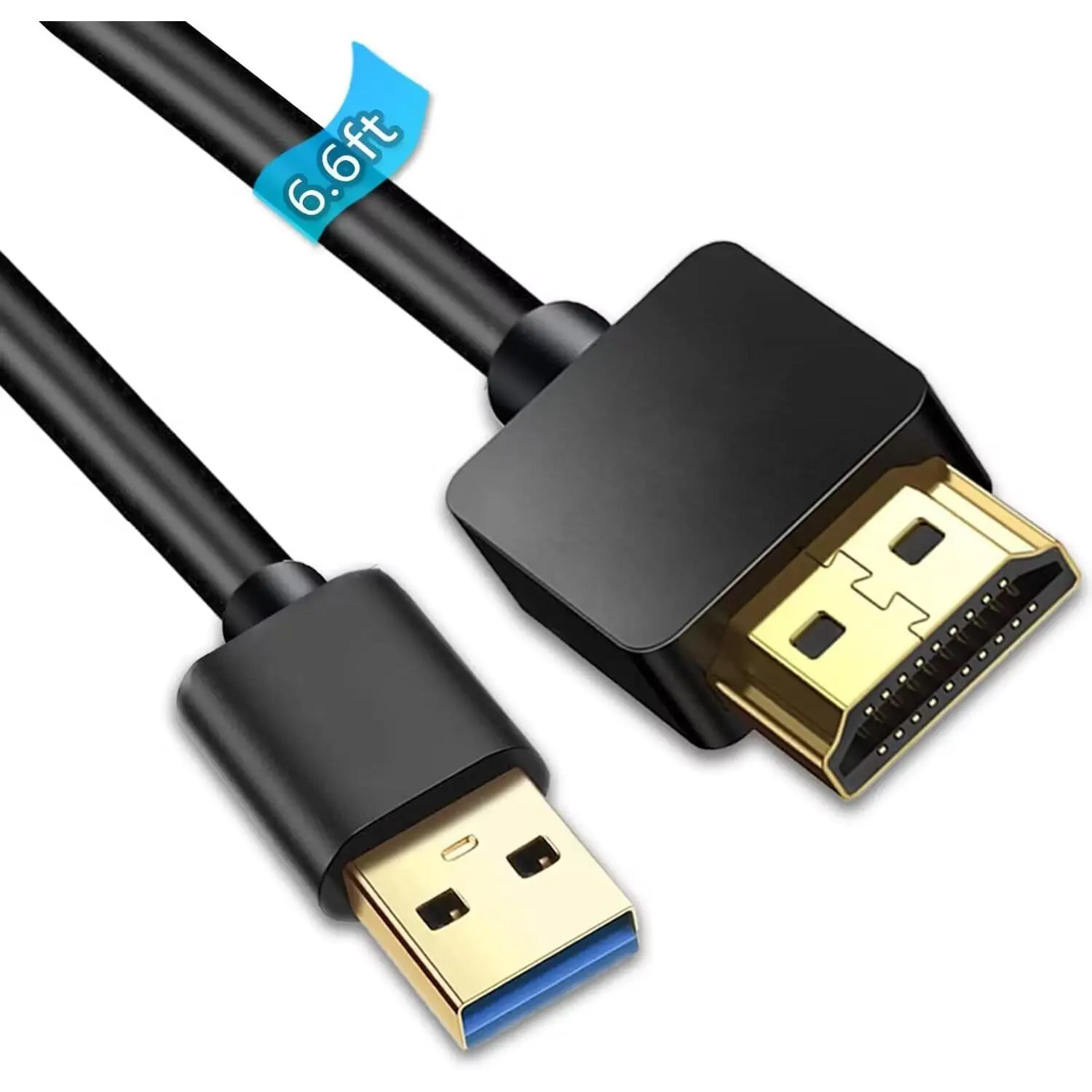 3.3FT Plug-and-Play USB 3.0 to HDMI Male Adapter, 1080P HD Audio Video Converter with HD Support for Windows 7/8/8.1/10 PC Users, Single Cable Accessory, HDMI Converter Adapters & Cables Accessories