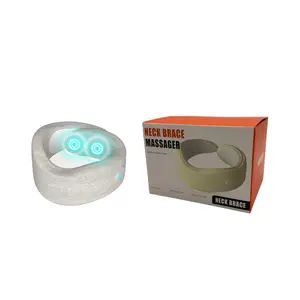 Cordless Neck Massager with Heat & Vibration, Ergonomic V-Cushion Design for Study/Work/Travel, Christmas gift