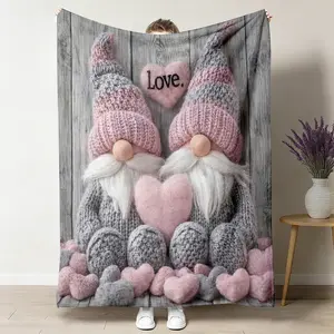 Soft Warming Dwarf Design Throw Blanket Couple, Lightweight Portable Flannel Blanket, Easy-Carry for Travel Camping, Heartfelt Gift Option, Soft Warming Blanket
