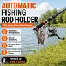 BEASTENERGY 1PK Durable Auto Fishing Rod Holder - Stainless Steel Ground Bank Stand, Portable Tool, Foldable Auto Hook Setter, 4-Level Customizable Sensitivity, Adjustable Hands-Free Gear for Ground Fishing, Great Gift for Enthusiasts,toolupgrade
