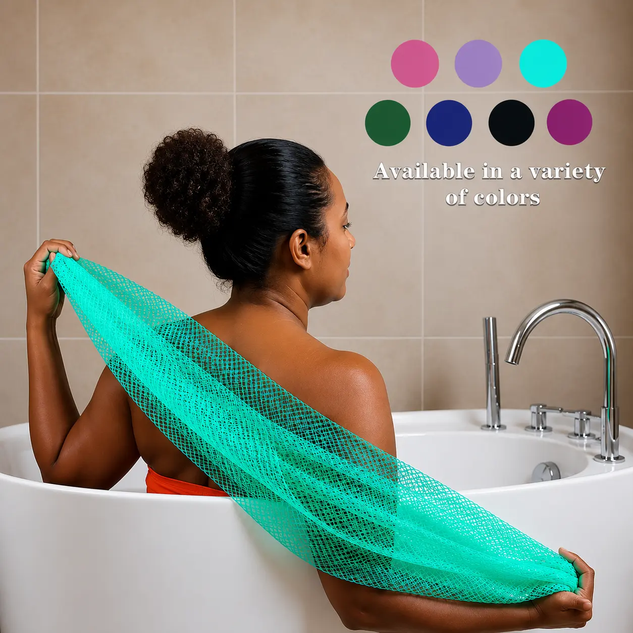 Long Sapo Body Scrubber for Back Cleansing & Softer Skin, Durable Nylon Exfoliating Bath Net, Antibacterial & Fragrance Free, Unscented, Softens Skin, Full-Body Care, Adult, Accessories, African Net Sponge Exfoliating
