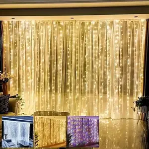 Latest USB Powered Waterfall Fairy Curtain Lights with 300 LEDs, Remote Control, 8 Lighting Modes, Led Strip Lights for Indoor Outdoor Decor, Perfect for Halloween Parties Weddings and Home Gardens