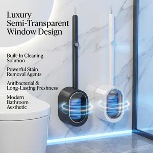 Disposable Toilet Brush Set with 32 Refills, Wall-Mounted Bathroom Cleaning Brush, Hygienic Deep Cleaning Tool for Daily Use, Ideal for Spring Cleaning