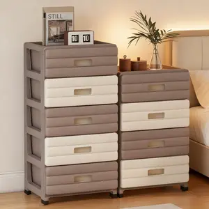 Pull-Out Plastic Storage Cabinet Organizer, Durable PP Sliding Drawer, Minimalist Home Storage, 68.58cm Tall, 3.2 Cubic Feet Capacity
