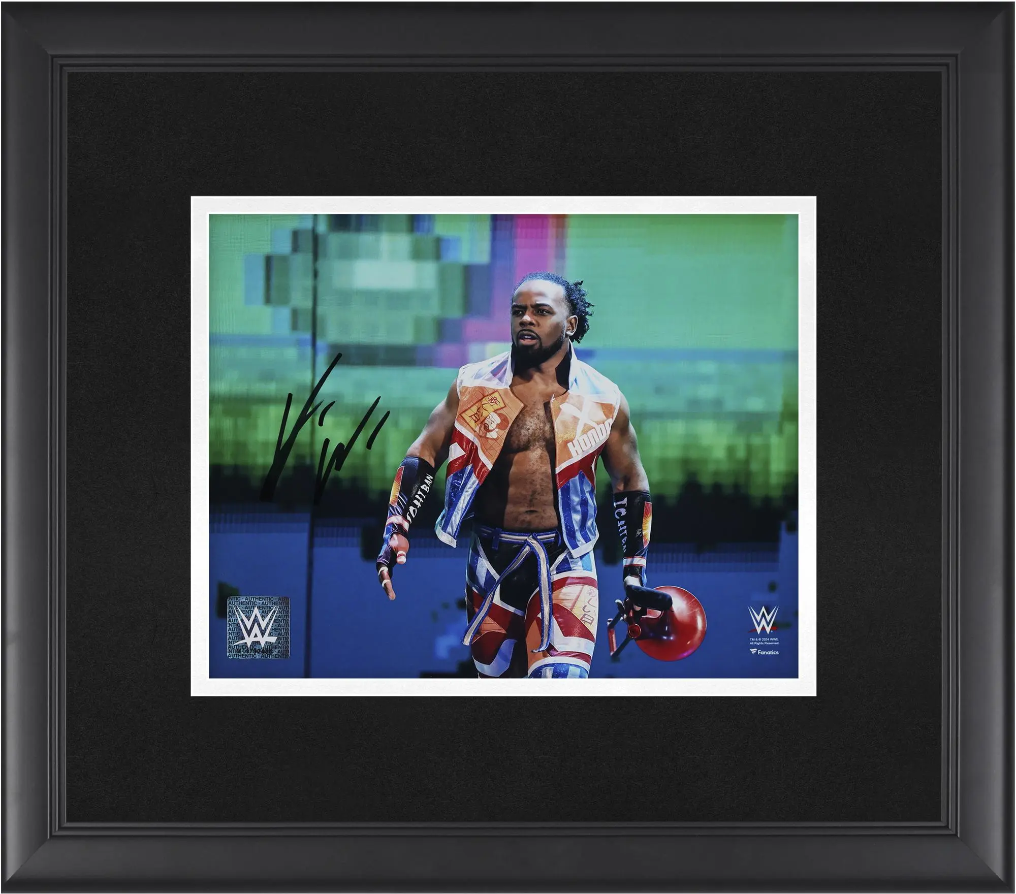 Xavier Woods WWE Framed Autographed 8" x 10" Entrance Photograph - Fanatics Authentic Certified