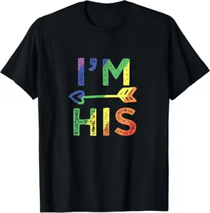 Gay Couple Matching I'm His LGBT Pride T-Shirt Pure Cotton Graphic Tees Menswear Top: Gifts for Men & Women