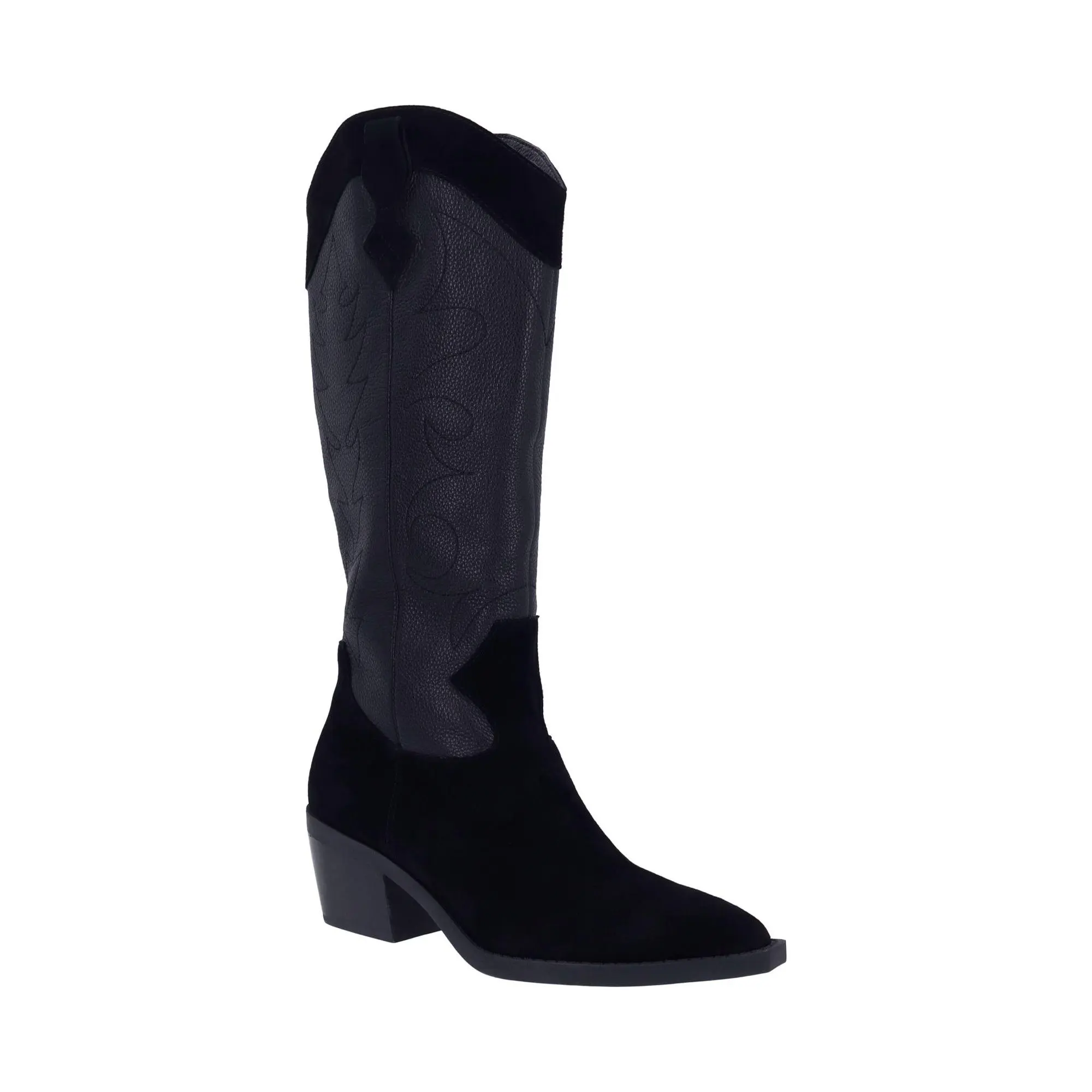 L'Amour Des Pieds Leather Cowboy Boot - Veera Leather