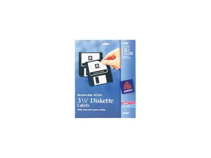 Avery 6490 Diskette Label 3.50" Length - 375 / Pack - 15/Sheet - Laser, Inkjet - White