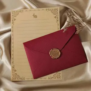 16-Piece Thick Linen Envelope Set, Includes 3 Envelopes, 10 Handwritten Love Letter Cards, 3 Wax Seals, Perfect for Romantic Letters
