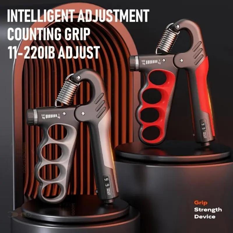 Hand Grip Strengthener Adjustable Hand Grip Exerciser 1pc Digital Grip Strength Trainer 5-100kg for Fitness Gym Training Gift for Him All-Season Use Without Electricity
