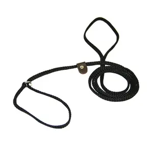 Lone Wolf  Flat Braided Rope Lead with Slip, Royal Blue - 0.25 in., Slip Lead, Adjustable Tab