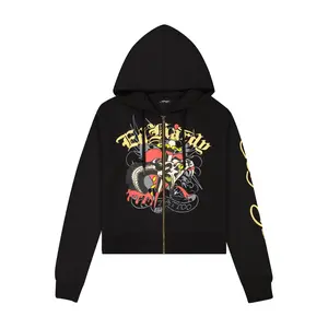 ED HARDY WOMEN HEART SNAKE ZIP HOODIE