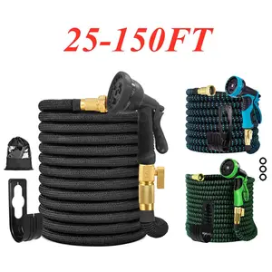 4X Stronger Expandable Garden Hose 50FT - Heavy-Duty Flexible & Kink-Free - with Solid Brass Fittings for Longevity