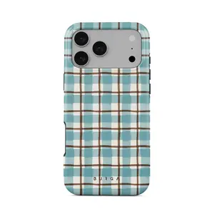 BURGA The Cottage iPhone 17 Pro Max | Blue Checkered Plaid Phone Case | Sweet Preppy Summer Vibes 2026