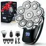 【Black Friday】6-in-1 Electric Head Shaver, Waterproof Wet/Dry Grooming Shaver & Accessories, Cordless Rechargeable Bald Head Razor for Home & Travel, Multifunctional Hair Shaver