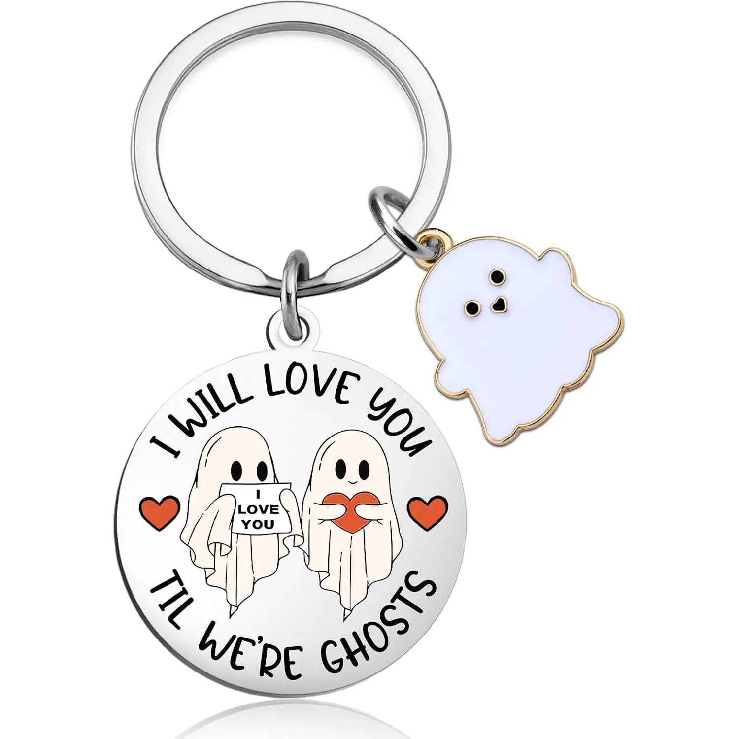 Halloween Gifts Spooky Gifts for Women Ghostface Keychain | Funny Halloween Boo Basket Stuffers I Love You Ghost Pendant Key Chain Spooky Keychains Halloween Bag Charm