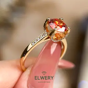 【R-105 | Golden Horns】Synthetic Moissanite Rings Jewelry