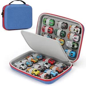Hard Car Storage Case for 24 Diecast Cars Matchbox Mini Cars Semi Waterproof Shockproof Durable Zipper Design Portable Gift-Ready for Kids