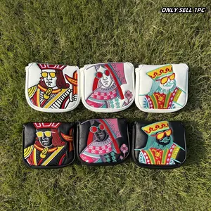 Cartoon Poker Card Pattern Golf Club Covers, Fashionable Push Rod Covers for Men & Women, Outdoor Enthusiasts' Essential Gear, Golf Accessories