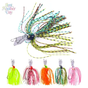 5-Pack Chatterbait Bladed Swim Jig, 10.8g Weedless Spinnerbait Lure with Silicone Skirt, Versatile Saltwater & Freshwater Bass Fishing Bait
