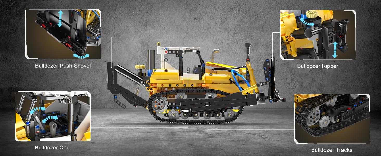 Mould King 19019 Bulldozer Building Set - Technique Heavy Bulldozer Truck Model Kits, Collectible Construction Vehicle Toys, DIY Engineering Building Blocks for Teens and Adults (1200 PCS) Mould King 19019 Bulldozer Building Set - Technique Heavy Bulldozer Truck Model Kits, Collectible Construction Vehicle Toys, DIY Engineering Building Blocks for Teens and Adults (1200 PCS)