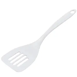 Basic Melamine Slotted Turner/Spatula, 11.25 Inch, White