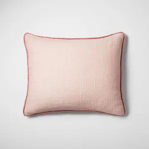 Casaluna Pillow Sham Cotton Chambray OEKO-TEX Bohemian Fringed, Rose, King