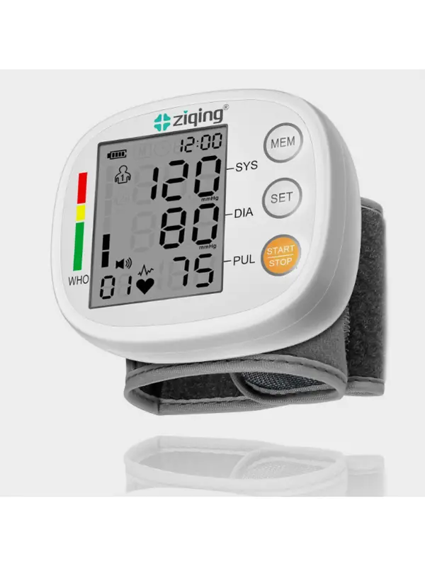 Digital Wrist Blood Pressure Monitor Automatic BP Cuff Heart Rate Machine