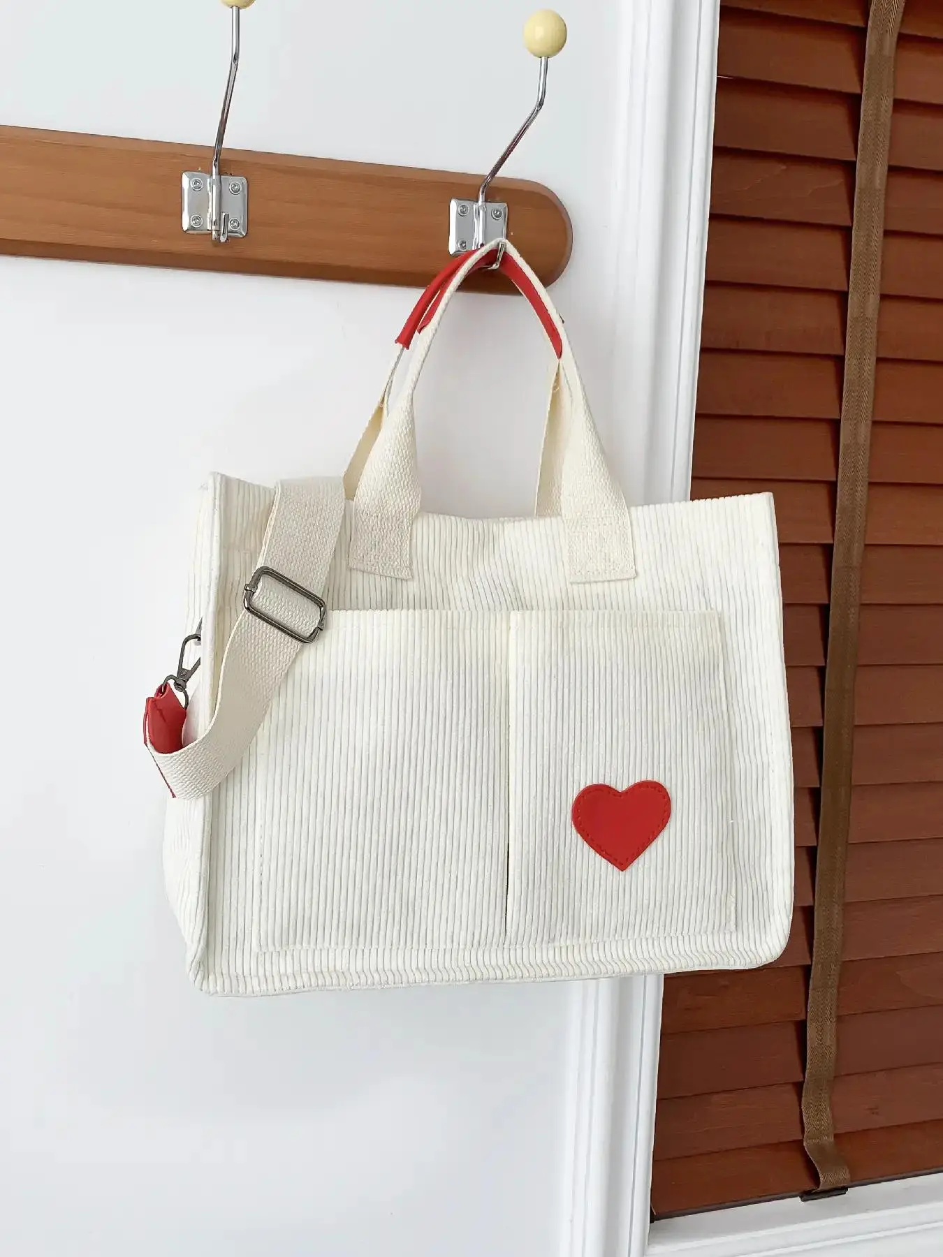 Women's Fashionable Patched Tote Bag, Large Capacity Multi-pocket Shoulder Bag for Women, Casual Trendy Versatile Daily Commuting Bag