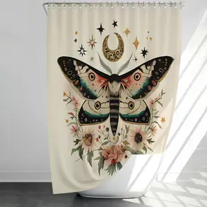 Bathroom Decorations, 1 Count Shower Curtain with 12 Hooks, Or 4 Counts/set Shower Curtain & Floor Mat & Toilet Lid Cover, Bathroom Accessories