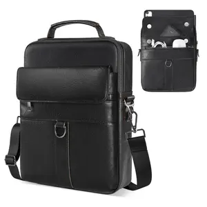 Laptop Leather Sleeve, Tablet Sleeve Pouch, Suitable for 10/11.6/13.6/14.1 Inch Sizes, Protective Portable Bag Shoulder Travel Bag with Handle Accessories Pocket