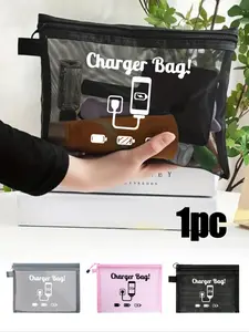 Mesh Digital Storage Bag With Data Cable Pattern, Storage Portable Storage Bag, Makeup Bag, Digital Bag, Skincare Bag, Travel Essentials, Dormitory Supplies, Wedding Bride Gifts, Gifts For Friends Teachers, Christmas, And Thanksgiving, Durable Pouch