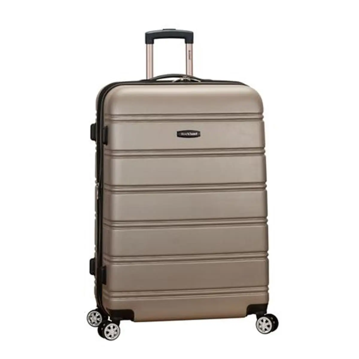 212 MAIN Expandable Travel Set - 28 in. Lightweight ABS Plastic Rigid Luggage, Silver, 10 Lbs, Push-Button Dual Spinner Wheels