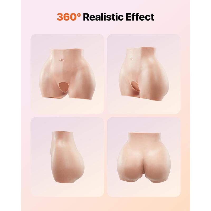 Spring new arrivals Silicone Butts, 100% Silicone Hip Enhancer Shapewear Panty, Fake Buttock Enhancers Pants for Crossdresser, Transgender, Cosplay, Drag Queen (Brown)
