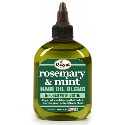 Difeel Rosemary and Mint Hair Oil Blend with Biotin 7.1 oz. - Made with Natural Mint & Rosemary Oil for Hair Growth