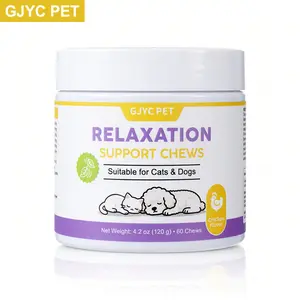 Calming Chews for Dogs & Cats – Anxiety Relief & Stress Support Supplement, Non-Drowsy Relaxation for Separation, Thunderstorms & Travel, Herbal Calming Formula, Chicken Flavor Soft Chews