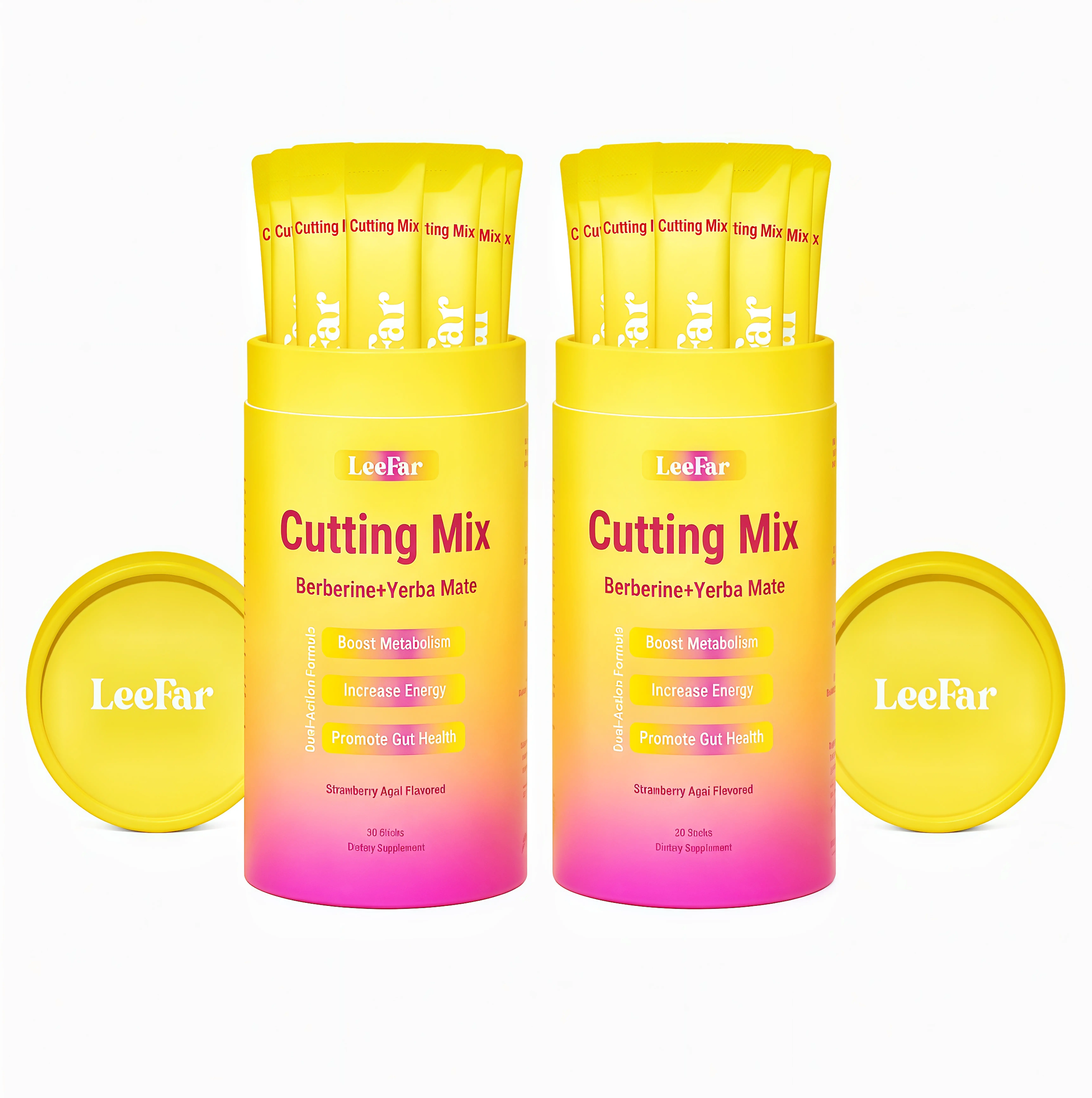 2 Pack LeeFar Cutting Drink Mix – | KM Strawberry Açaí Flavor – | (30 Servings)