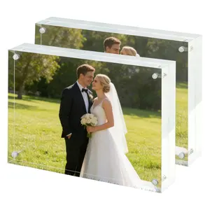 Acrylic Magnetic Frame, Long Rectangle Photo Holder, Stable Home Corner Decoration, Ca Prop 65 Compliant, No Harmful Chemicals
