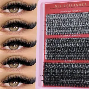 30D+50D+80D DIY False Eyelashes are natural, comfortable, breathable, thick and durable, with 300 clusters of fine-stemmed eyelashes, which are suitable for beginners' daily life & dating & partying at home or out, Eyelash Extension
