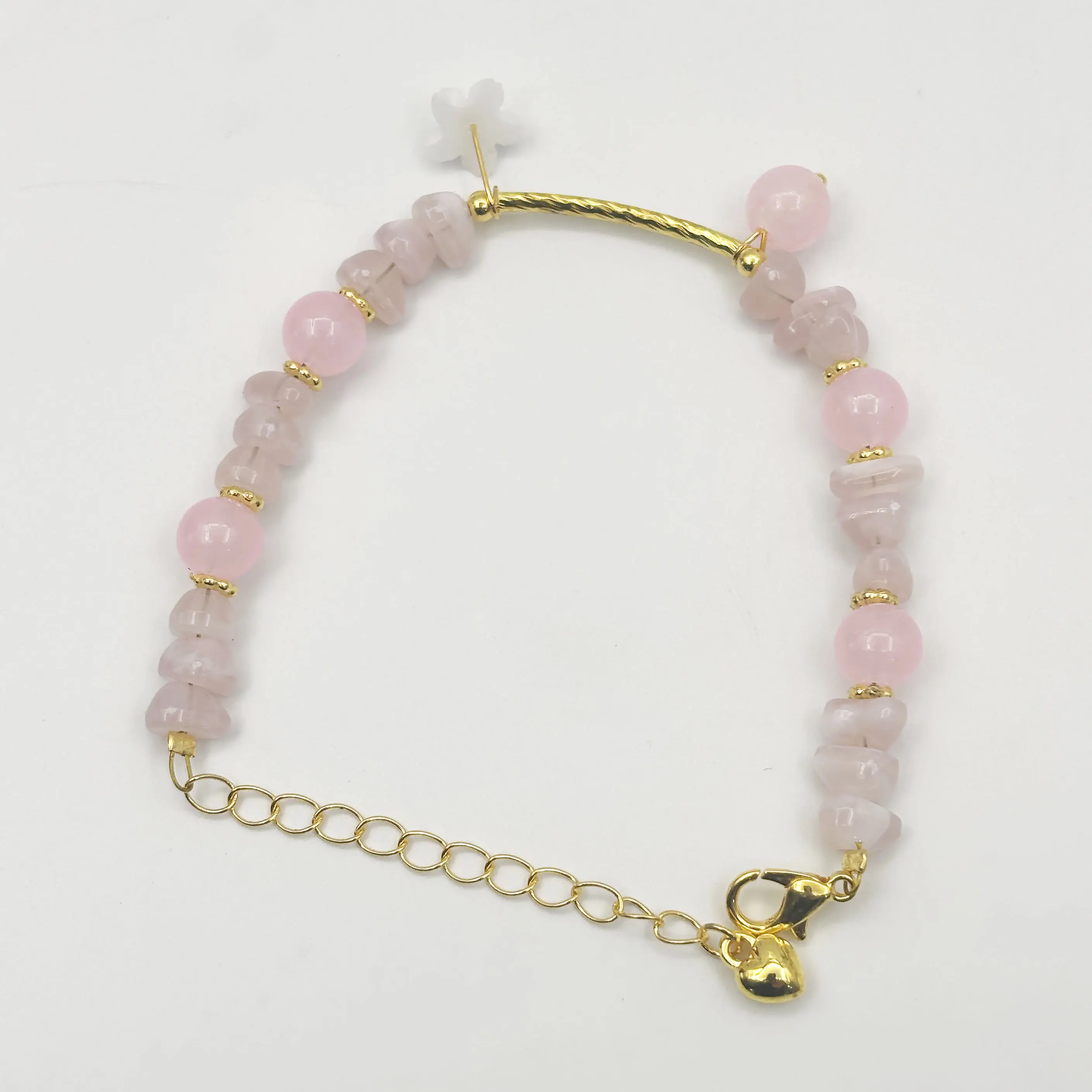 Dainty Cherry Blossom Beaded Bracelet | Pink Crystal Flower Double Layer Adjustable Bracelet for Women Coquette Daily Wear
