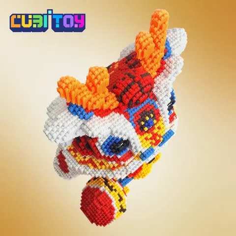 CubiBRICK Animation Series Lion Dance pka (18888PCS) 3D Micro Building Block Model