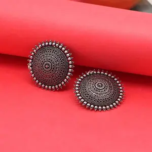 Silver Color Oxidized Earrings