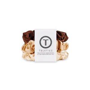 TELETIES - For the Love of Nudes - Small Silk Scrunchies - 100% Natural Silk - Strong Grip - No Rip